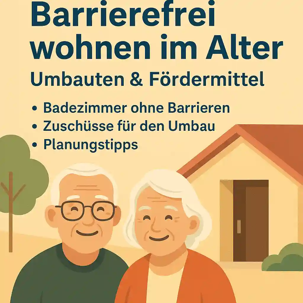 Barrierefreies Bad mit ebenerdiger Dusche und Haltegriffen