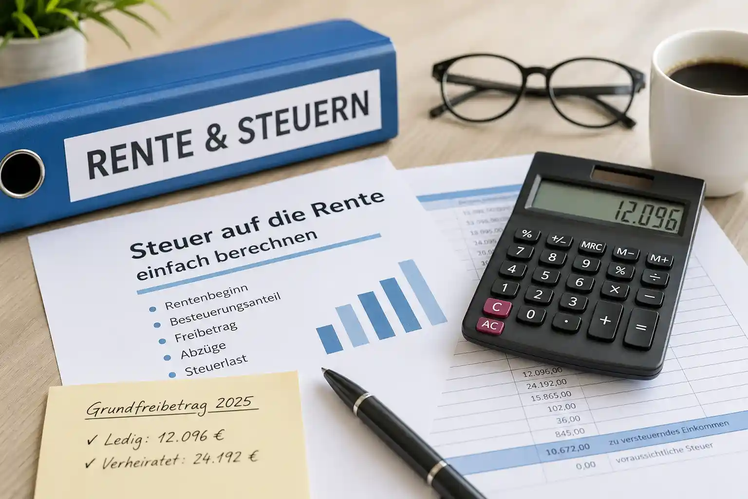 Steuer auf die Rente berechnen mit Unterlagen und Rechner