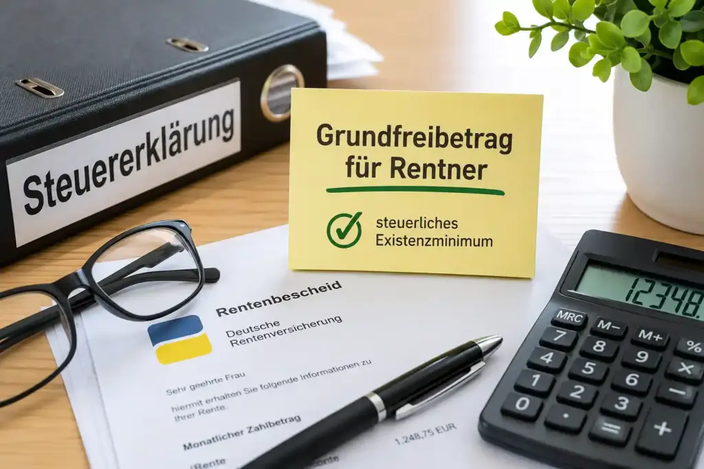 Grundfreibetrag für Rentner mit Steuerunterlagen, Rechner und Rentenbescheid