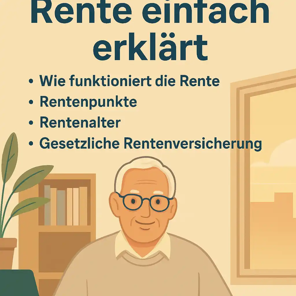 Infografik zur Rente einfach erklärt: Rentenpunkte, Rentenalter, gesetzliche Rentenversicherung