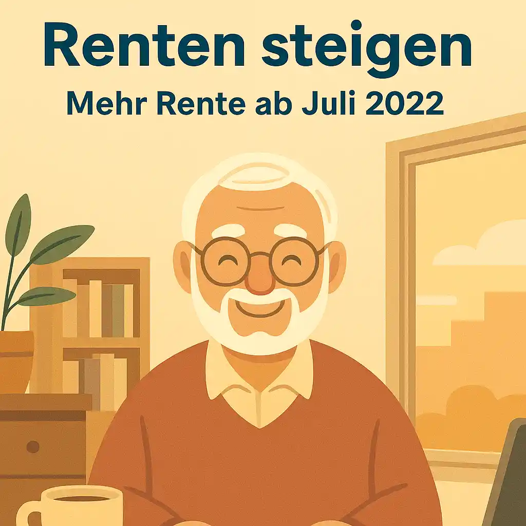 Illustration eines älteren Mannes, der über Rentenerhöhung 2025 informiert wird