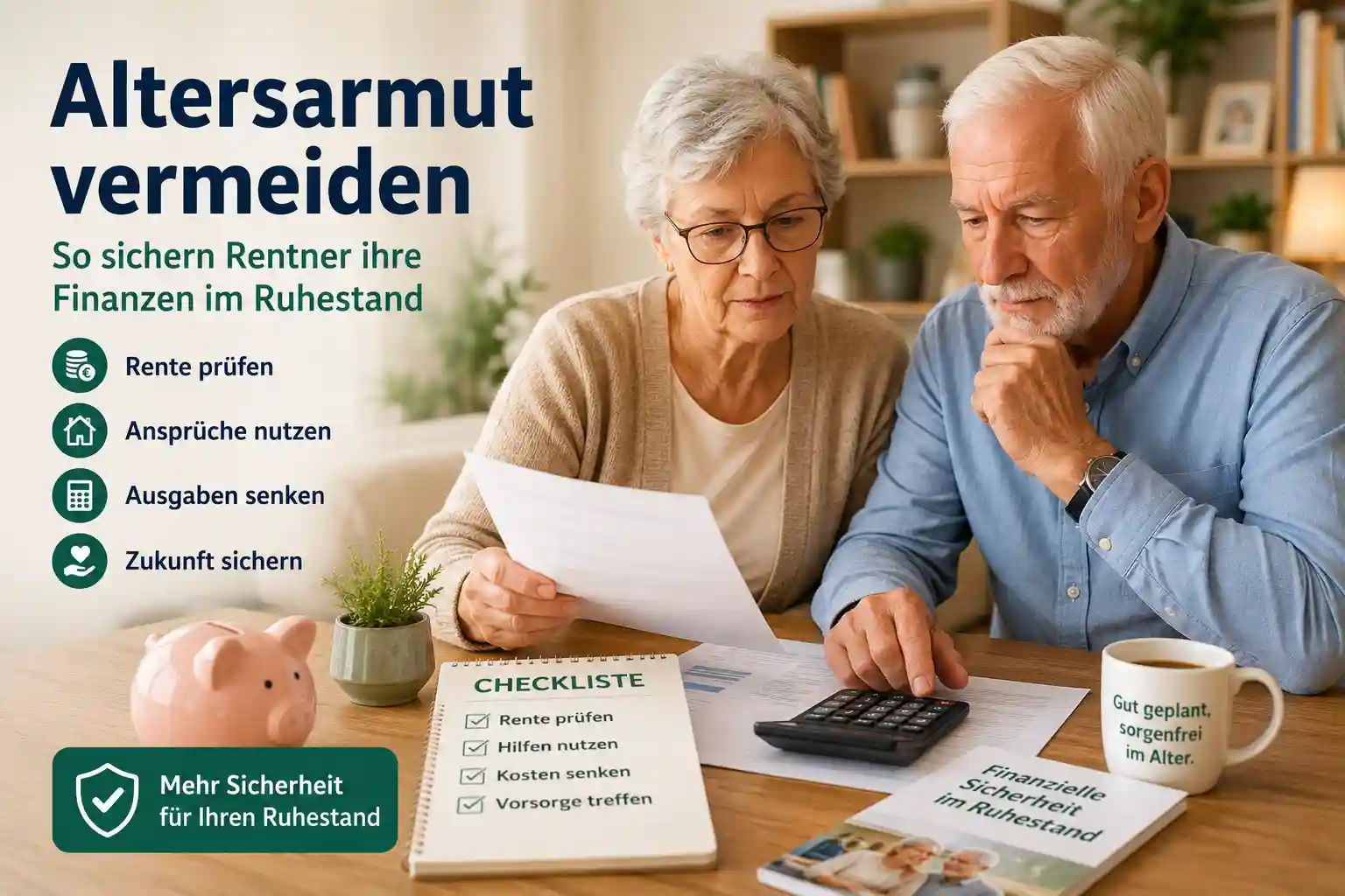 Senioren planen Finanzen, um Altersarmut im Ruhestand zu vermeiden